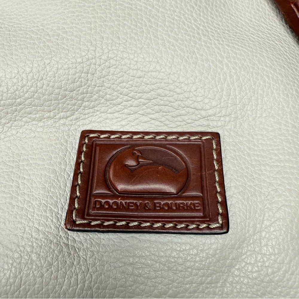 Dooney & Burke Wakefield Tassel Tote leather in bone, gold tone hardware - Picture 13 of 16
